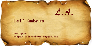 Leif Ambrus névjegykártya
